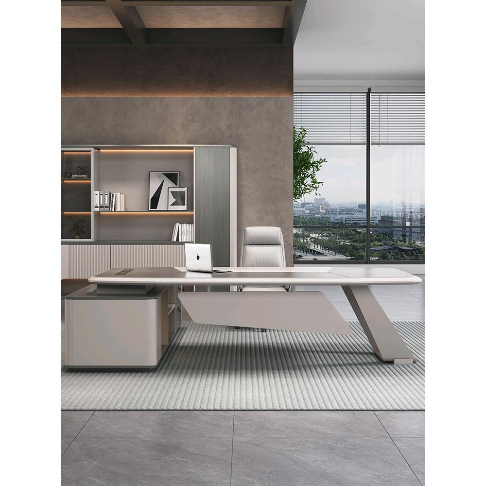 办公桌老板桌简约现代董事长总裁桌轻奢大班台经理办公室桌椅组合