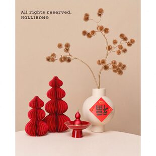 逅里Hollihom 小圆融 新中式陶瓷花瓶前台装饰客厅玄关布置高级感