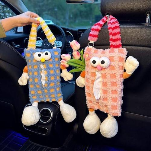 车载纸巾盒挂式卡通怪兽汽车椅背纸巾挂袋车用抽纸盒车内装饰用品