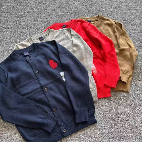 薄款入秋纯棉儿童针织开衫毛衣男女童棉线外套小童休闲开衫亲子装