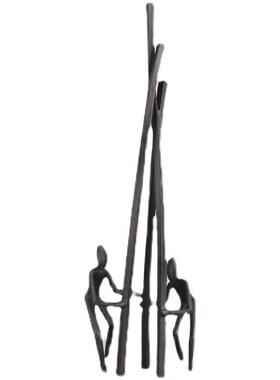 简约创意黑色h铸铁人样板房家居客厅桌面摆放酒店软装饰品摆件