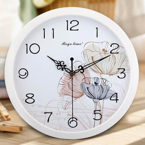 钟表挂钟客厅家用表创意装饰时钟挂墙静音卧室石英钟田园时尚挂表