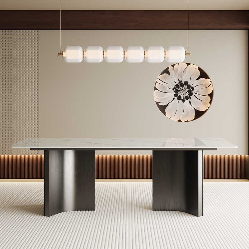 铁艺钢板拉丝不锈钢奢石大理石岩板E桌脚桌腿支架餐桌脚茶金属底