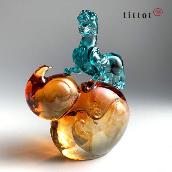 tittot琉园新中式貔貅葫芦招财琉璃摆件 福禄聚财 送开业乔迁礼物