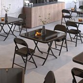 复古风餐饮商用桌椅组合阳台花园室外露天早餐烧烤小吃店外摆桌椅