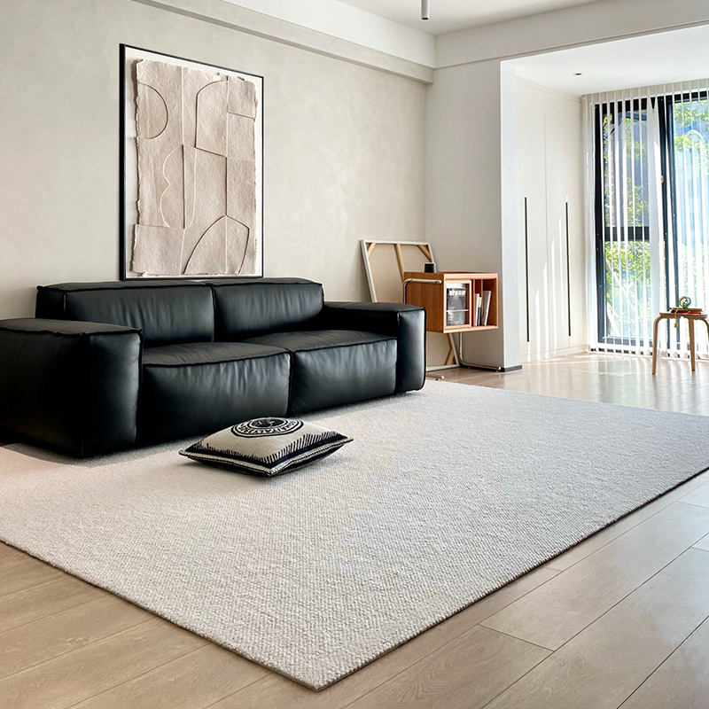 古臻家居地毯新西兰羊毛纯色日式客厅地毯素O色北欧侘寂风极简卧