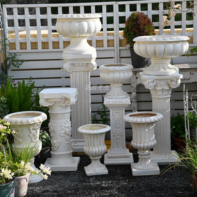 欧式罗马柱摆g件落地花盆底座户外别墅花园庭院子婚庆路引摄影道