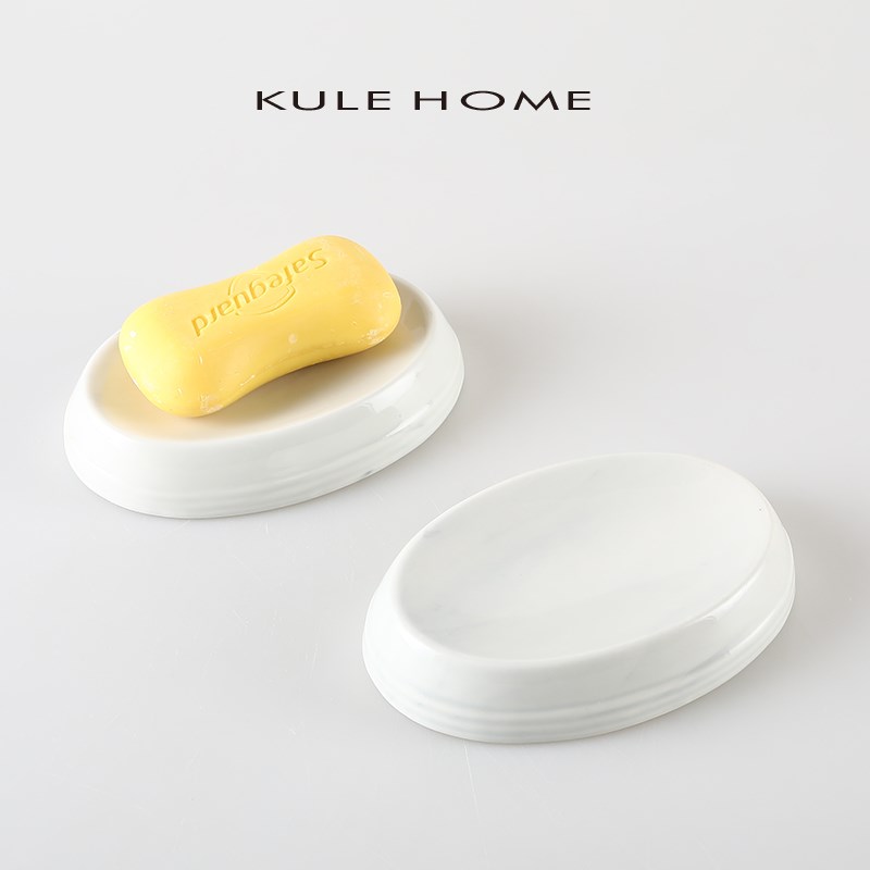 KULE HOME 北欧卫生间陶瓷肥皂盒香皂K碟轻奢家用酒店香皂盒小皂