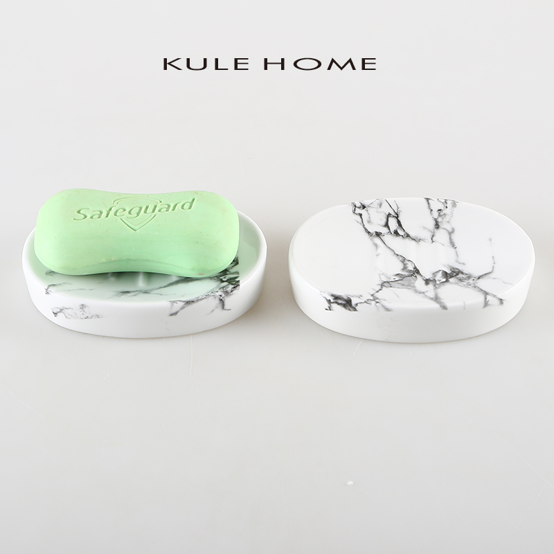 KULE HOME 北欧创意陶瓷香皂碟肥皂盒K置物架浴室化妆室家用小皂