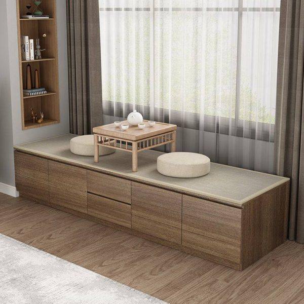 实木阳台储物柜飘窗柜可坐长条柜卧室榻榻米窗台地柜矮柜置物定做,住宅家具,飘窗柜,淘宝优惠券,粉丝福利购,淘宝优惠卷