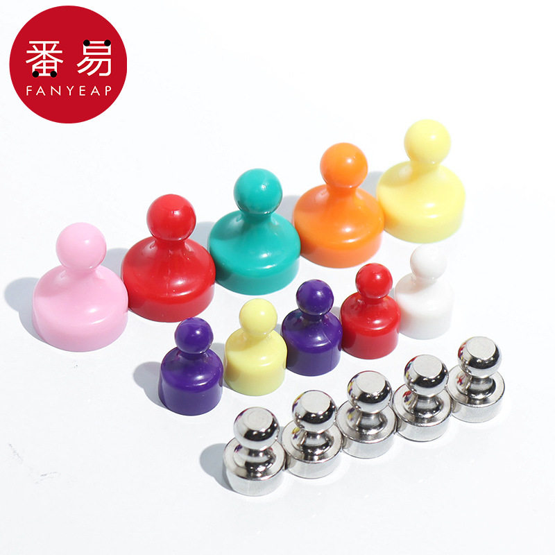 磁铁/白板A1pn001-彩色磁图钉圆形黑板白板磁性磁钉磁扣吸铁石图片