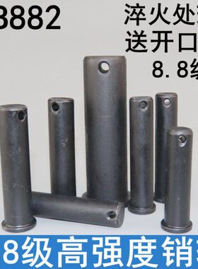 gb882高强度销轴T型销轴定位销平头带孔圆柱销销销子钉 发黑销轴