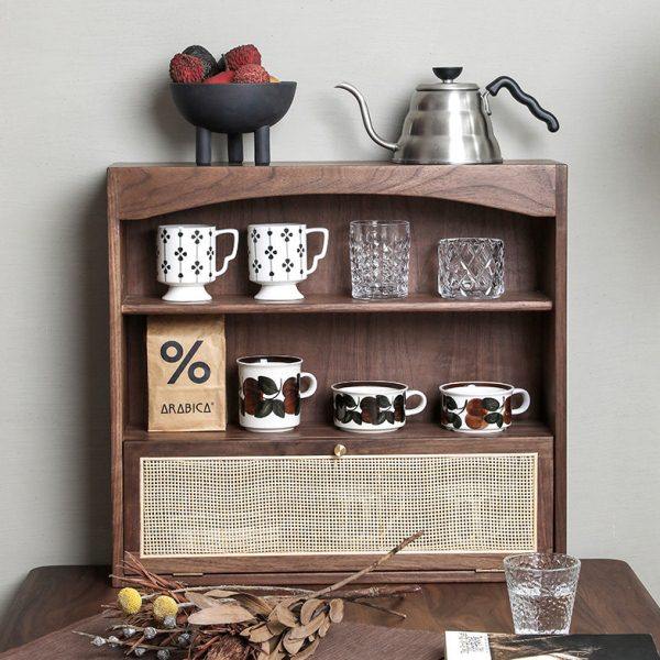 睦木家多宝阁简古董架现代框架展示柜博古架黑胡桃木樱桃杯架,住宅家具,多宝格/博古架,淘宝优惠券,粉丝福利购,淘宝优惠卷