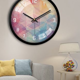北欧挂钟客厅创意静音时钟挂表现代简约装 电波钟表挂墙家用时尚 饰
