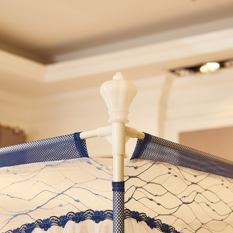 蚊帐T型三开门拉链蒙古包1.8ym床家用儿童防摔回底1.5米全底带支