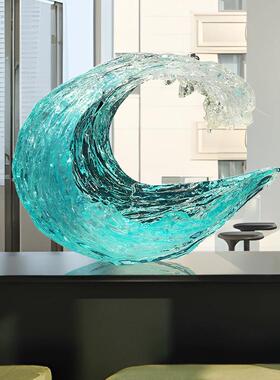 轻奢透明树脂雕塑摆件酒店大堂售楼处样板间客厅玄关装饰品艺术品