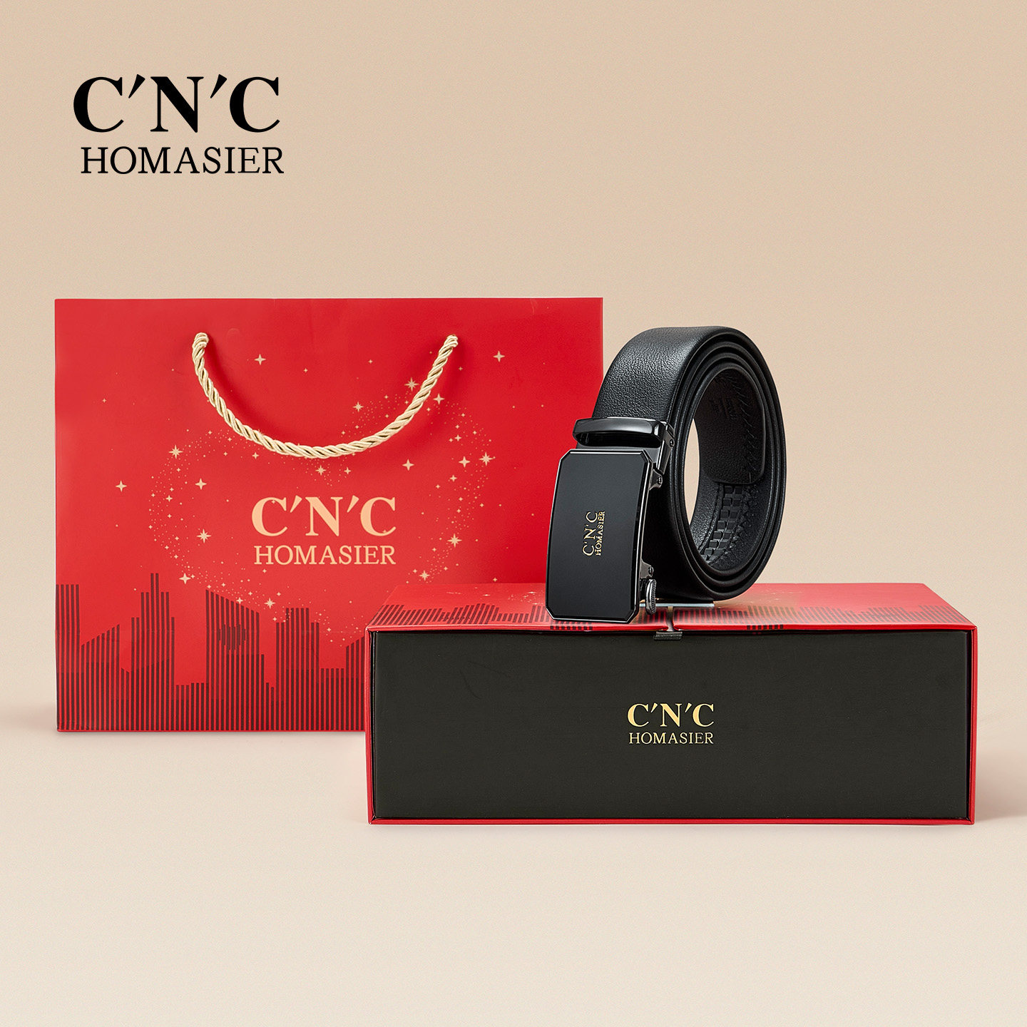 C'N'C·HOMASIER男士礼物真皮自动扣腰带商务休闲皮带裤腰带,服饰配件/皮带/帽子/围巾,腰带/皮带/腰链,淘宝优惠券,粉丝福利购,淘宝优惠卷