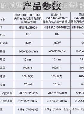 H18658无刷锂电切割磨机打充机电式手持式角向磨光速停角机磨机