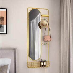 挂墙穿衣镜衣帽架一体家用挂衣架衣帽架不占空间试衣镜不占空间