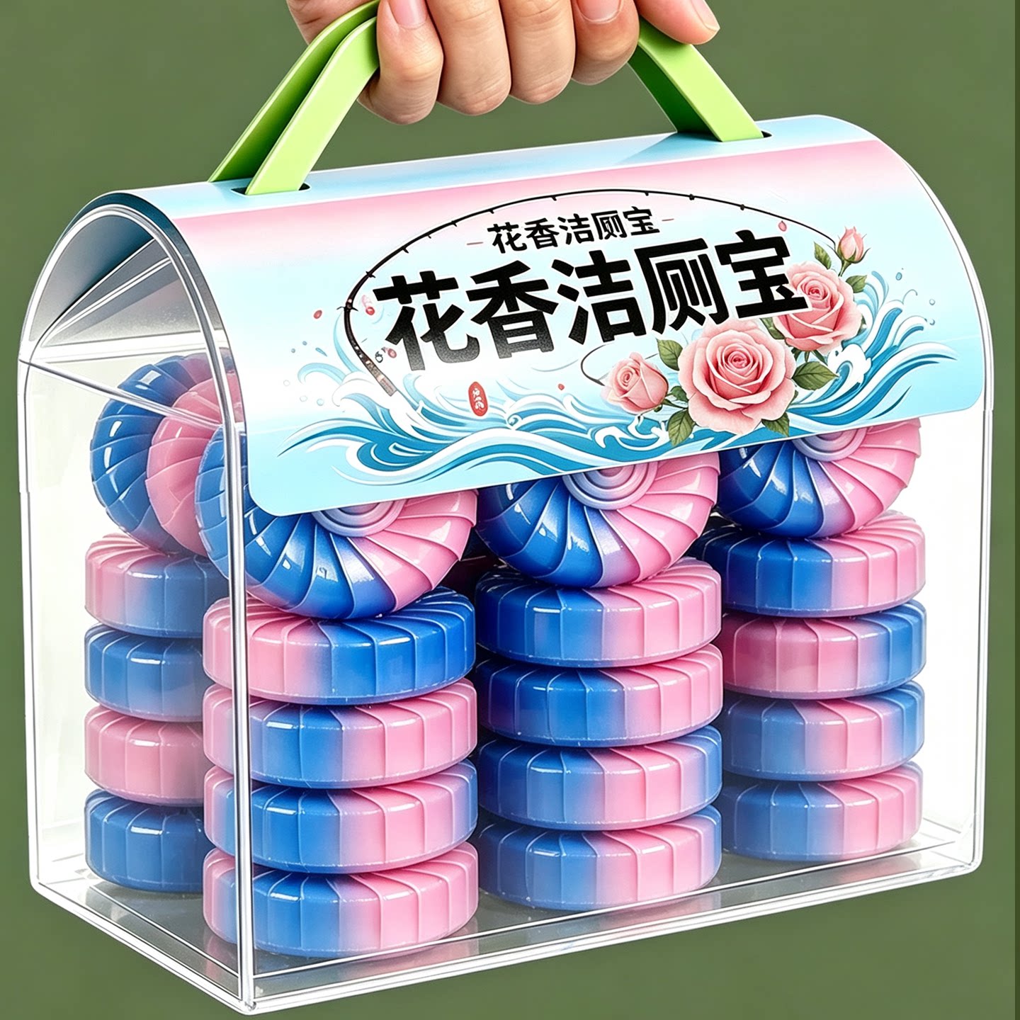 玫瑰花香洁厕宝除垢飘香厕所卫生间除味马桶清大块耐用马桶清洁块