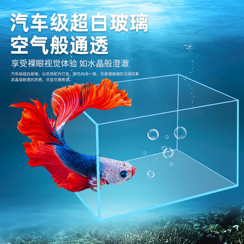 金晶五线 缐超白玻璃鱼缸家用客厅水族H溪流缸定制方缸生态龟缸裸