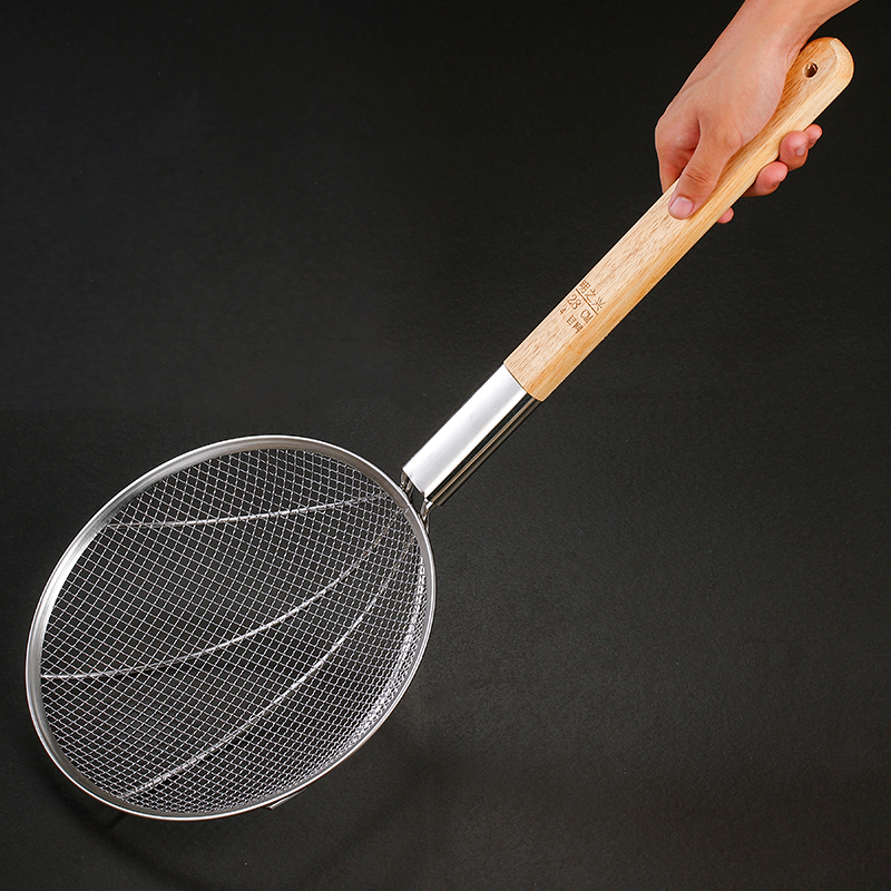 木柄炸厘4目大漏线漏炸密喱过滤网捞G面渣捞漏勺钢丝网厘笊篱细网