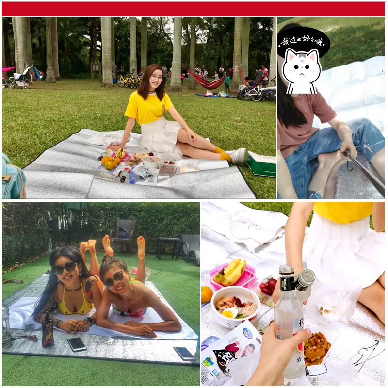 沙滩垫防b水防沙防潮垫户外露营帐篷铝膜加厚睡垫隔热家用野炊地