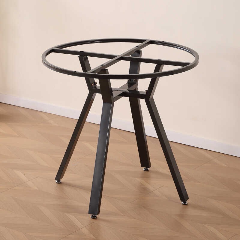 简约桌脚小圆形桌腿茶几支架大z理石岩板餐桌底座边几腿金属支撑