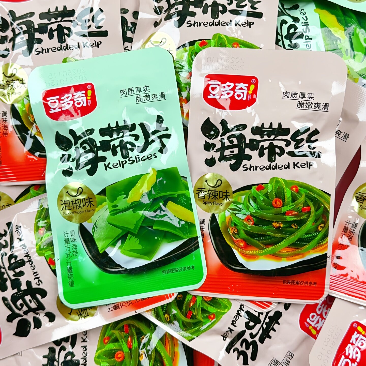豆多奇海带片即食零食泡椒香辣味脆嫩爽滑肉质厚实海带丝