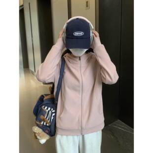 加加树 式美新连帽高领链运动衫外套女春秋冬正开肩卫NJI拉衣