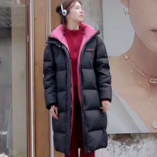 2025年冬季新款中长款加厚棉服女时尚撞色运动保暖男女同款棉袄