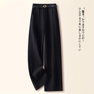 可拉红阔腿裤女秋冬024新款MIU今年安2流爆款行休闲西装毛呢直筒