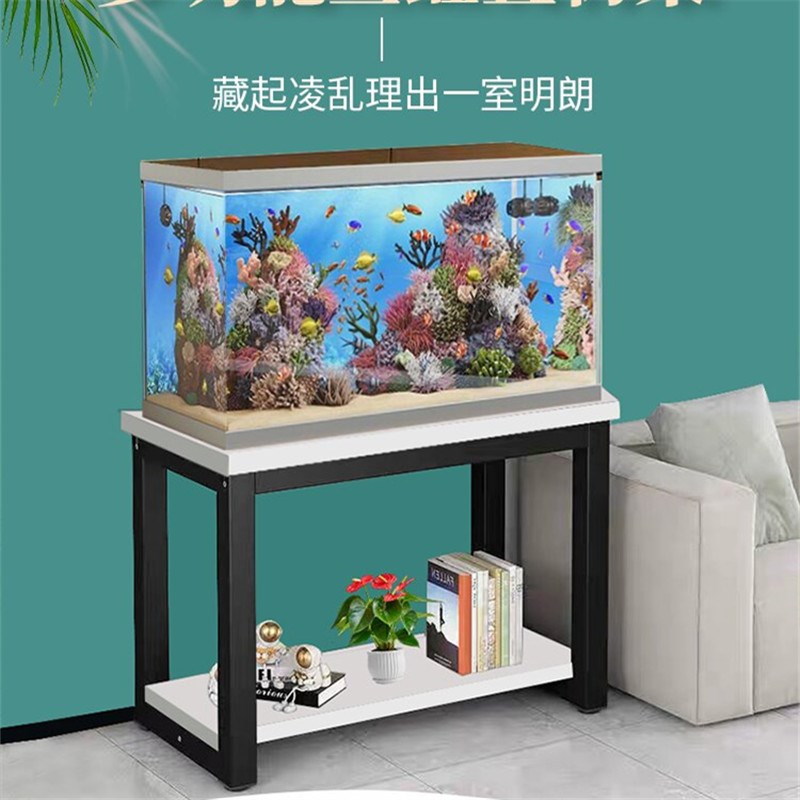 鱼缸架子客厅鱼缸底座水族箱鱼缸低柜定制铁艺桌子双层鱼缸架承重