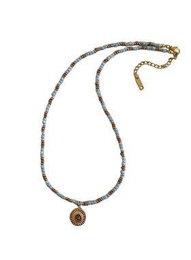 夏季高级感轻奢小众设计串珠吊坠项链配饰女款2025新款锁骨链颈链