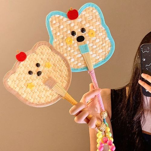 【2025新款】可爱手工编织小蒲扇女夏天便携式随身扇子手摇扇拍照