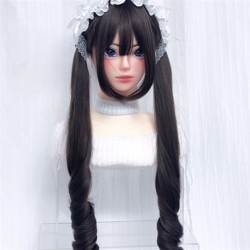 少萝家全头套假发75cm长卷发黑棕甜美可爱整顶减龄Lolita自然微卷