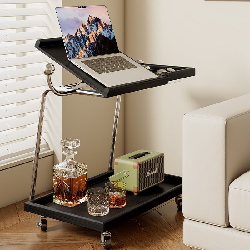 北欧实木边几移动小茶几翻板办公多功能客厅餐厅床头小角几琴谱架