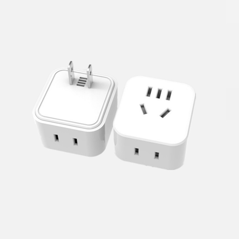 小牛电动车电瓶车充电插座转换器二脚转三孔插头2转3插座转换器