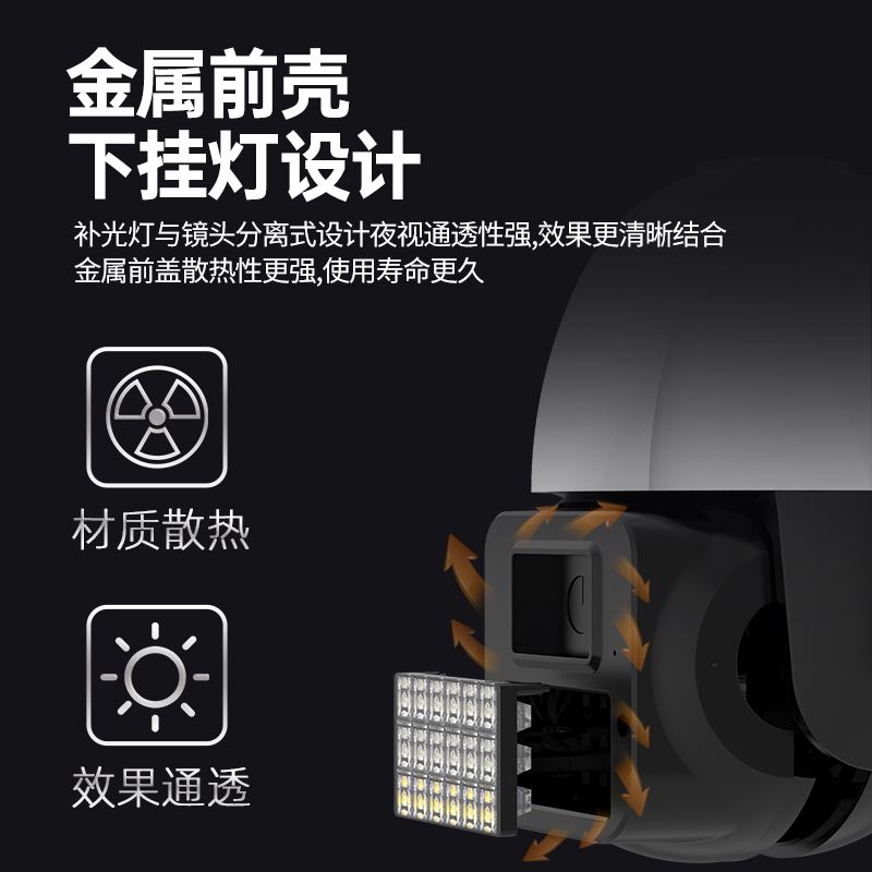 乔安360度全景无死角摄像头连手机远程室外无需网络家用4G监控器