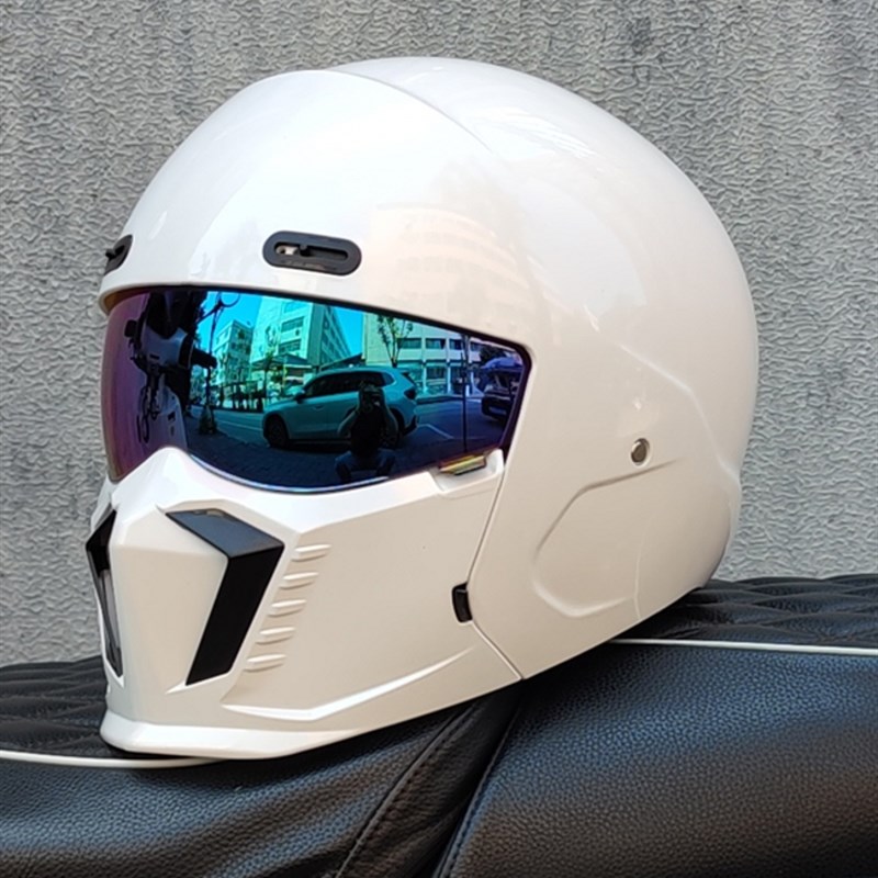 GSB3C认证摩托车覆古头盔男女B蝎子盔组合盔机车多功能半盔蓝牙四