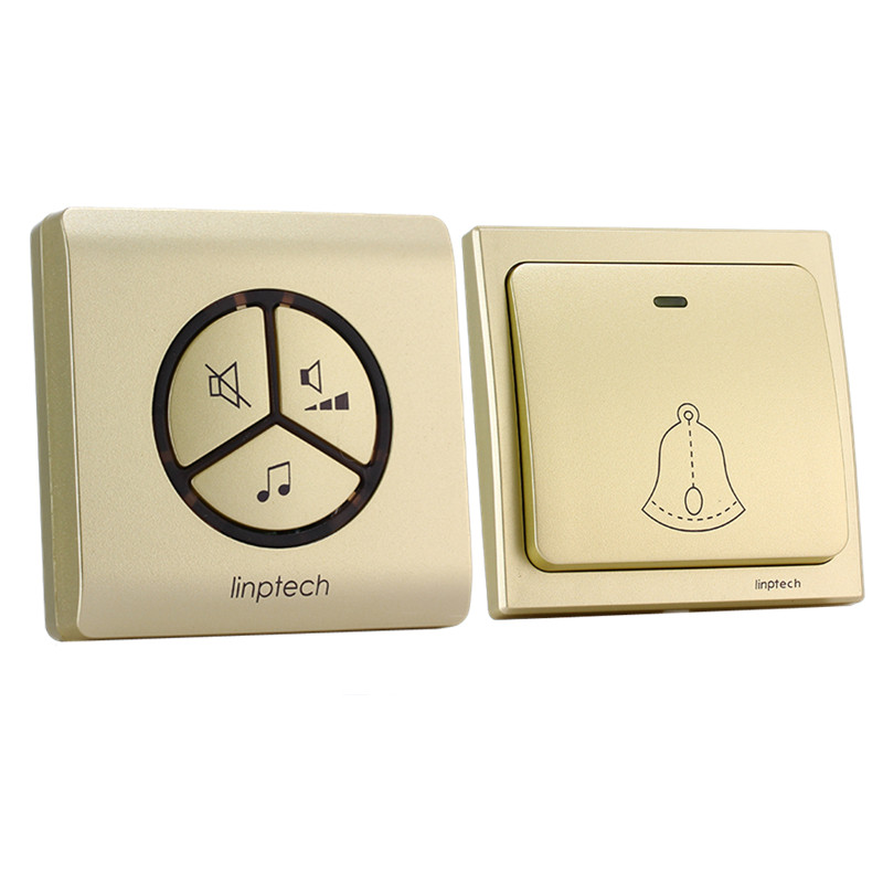 领普无线门铃家用自发电超远距离86型室外免打孔老人呼叫器一拖二