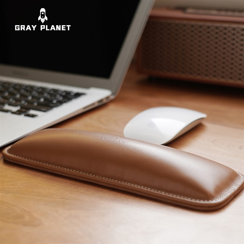 头层牛皮真皮棕色高n端护手腕键盘手托腕垫硅胶慢回弹护舒适手腕