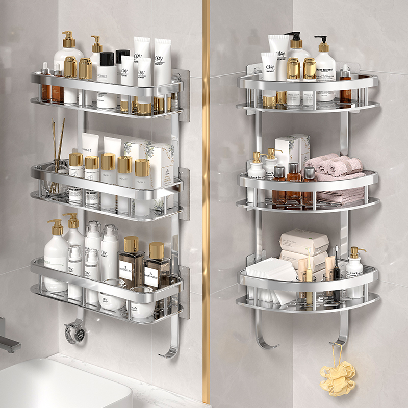 免打孔化妆室置物架三角架子浴室z壁挂墙上转角收纳层架子厕所洗