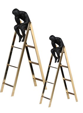 创意金属工艺摆件思考者楼梯x装饰客厅家居摆件艺术品样板房配套