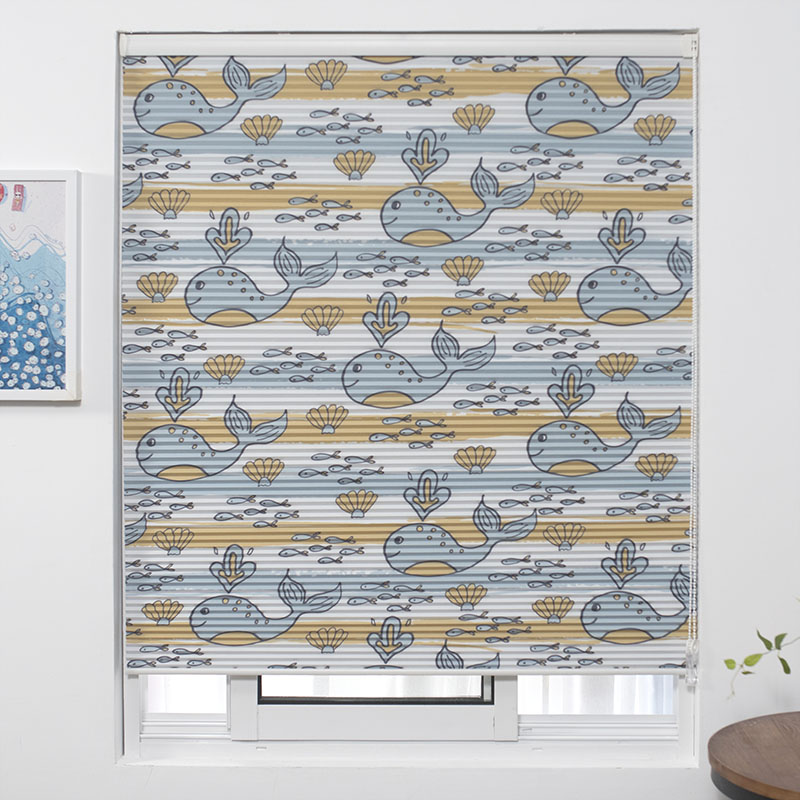 免打孔百叶窗帘拉珠蜂巢帘w办公室客厅卧室隔热遮光电动升降卷帘