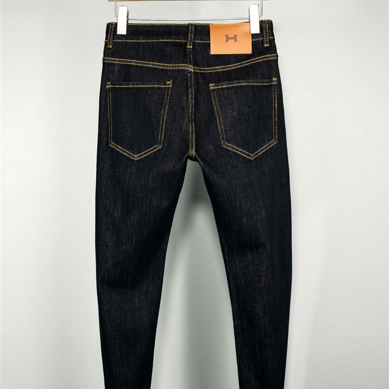 九分牛仔裤男士i防褪色莱赛尔高级四面弹力黑色潮流百搭修身小脚