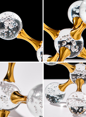 现代简约几何水晶桌面摆件客厅玄关电视柜创意轻R奢高档家居装饰