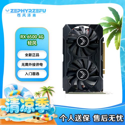 西风新品RX6500 4G/6500XT DUAL ITX 轻风 双风扇黑色显卡小机箱
