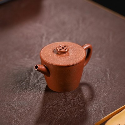 大口汉瓦紫砂壶宜兴名家乔丽手工原矿降坡泥功夫茶具刻字招财进宝