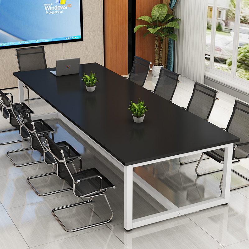 办公洽谈简易实木会议桌长桌子工作台长方形现代简约轻奢小型长条